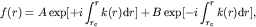 \begin{displaymath}f(r) = A \exp[+i \int_{r_{\rm c}}^r k(r) {\rm d}r]
+ B \exp[-i \int_{r_{\rm c}}^r k(r) {\rm d}r],
\end{displaymath}
